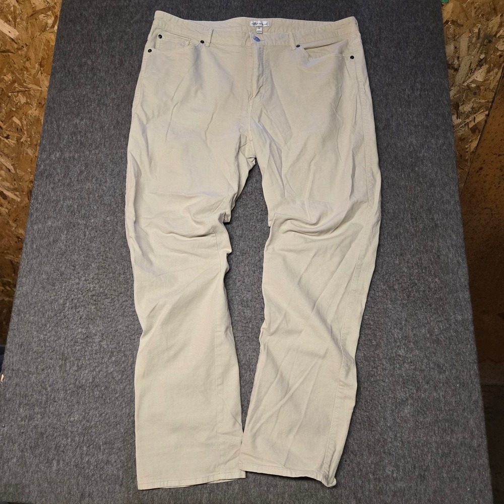 Peter Millar Crown Vintage Canvas Pants Mens 40 Beige Stretch Twill Performance